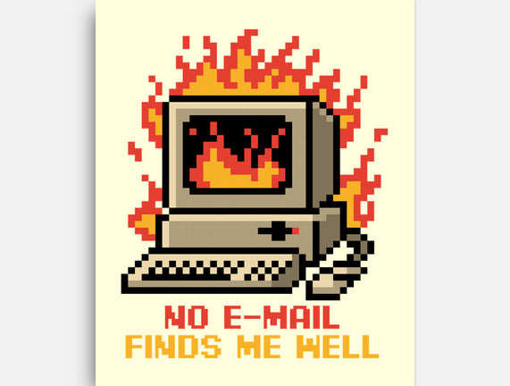 Pixel Email Fire Computer