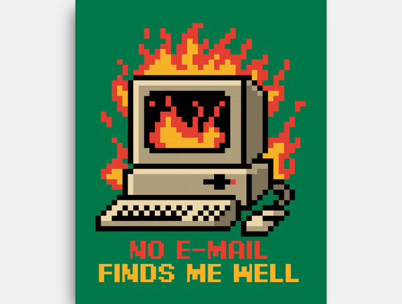 Pixel Email Fire Computer