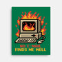 Pixel Email Fire Computer-None-Stretched-Canvas-Studio Mootant