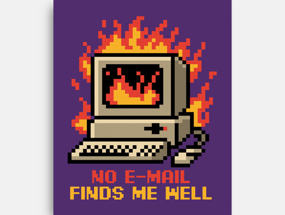 Pixel Email Fire Computer