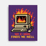 Pixel Email Fire Computer-None-Stretched-Canvas-Studio Mootant