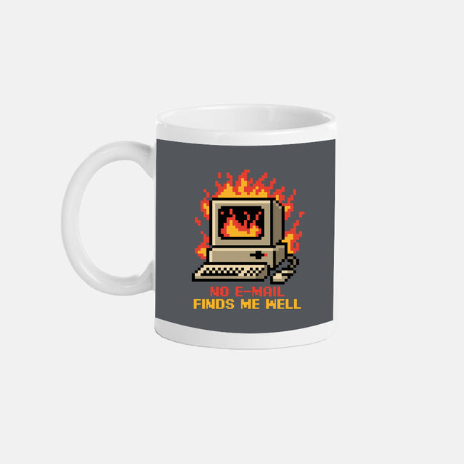 Pixel Email Fire Computer-None-Mug-Drinkware-Studio Mootant