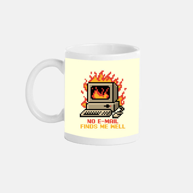 Pixel Email Fire Computer-None-Mug-Drinkware-Studio Mootant