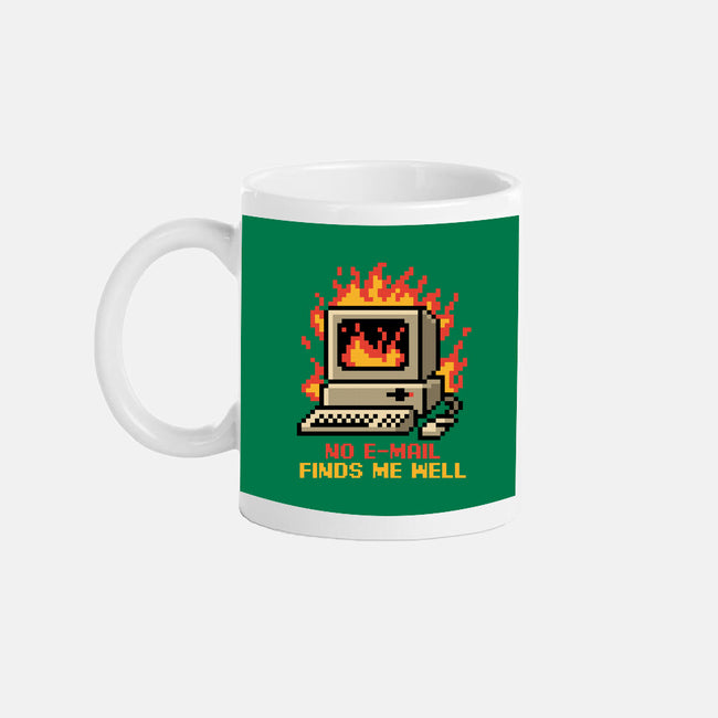 Pixel Email Fire Computer-None-Mug-Drinkware-Studio Mootant