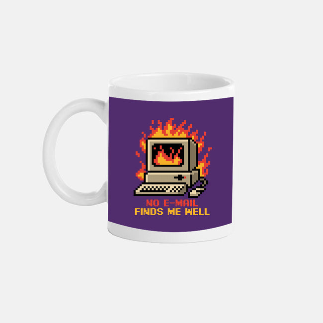 Pixel Email Fire Computer-None-Mug-Drinkware-Studio Mootant