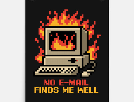 Pixel Email Fire Computer