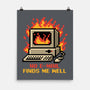 Pixel Email Fire Computer-None-Matte-Poster-Studio Mootant