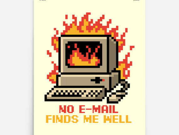 Pixel Email Fire Computer