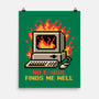 Pixel Email Fire Computer-None-Matte-Poster-Studio Mootant