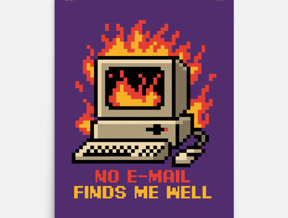 Pixel Email Fire Computer