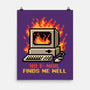 Pixel Email Fire Computer-None-Matte-Poster-Studio Mootant