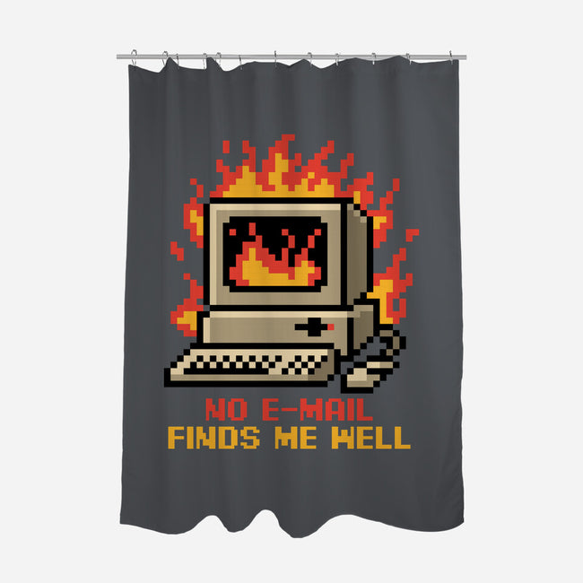 Pixel Email Fire Computer-None-Polyester-Shower Curtain-Studio Mootant