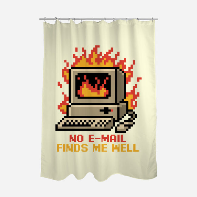 Pixel Email Fire Computer-None-Polyester-Shower Curtain-Studio Mootant