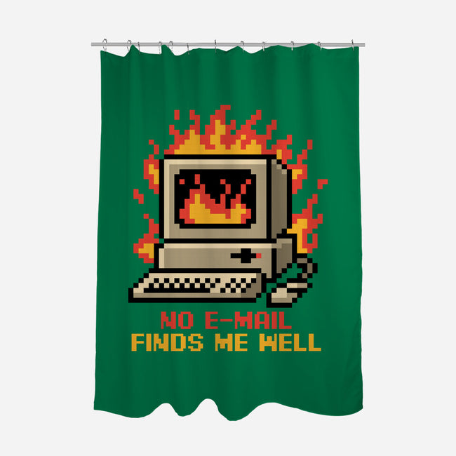 Pixel Email Fire Computer-None-Polyester-Shower Curtain-Studio Mootant