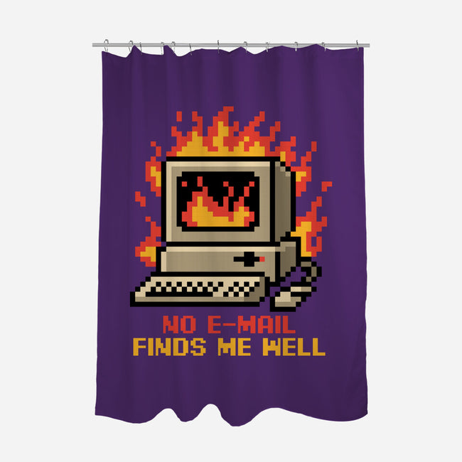 Pixel Email Fire Computer-None-Polyester-Shower Curtain-Studio Mootant