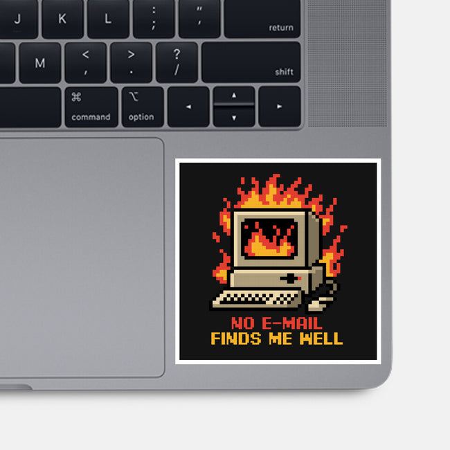 Pixel Email Fire Computer-None-Glossy-Sticker-Studio Mootant