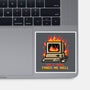 Pixel Email Fire Computer-None-Glossy-Sticker-Studio Mootant