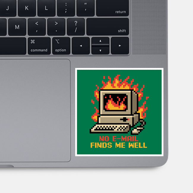 Pixel Email Fire Computer-None-Glossy-Sticker-Studio Mootant