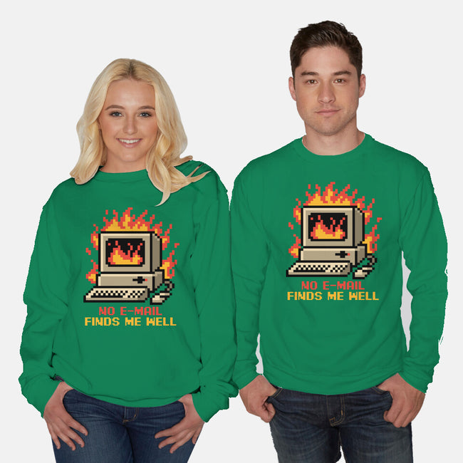 Pixel Email Fire Computer-Unisex-Crew Neck-Sweatshirt-Studio Mootant