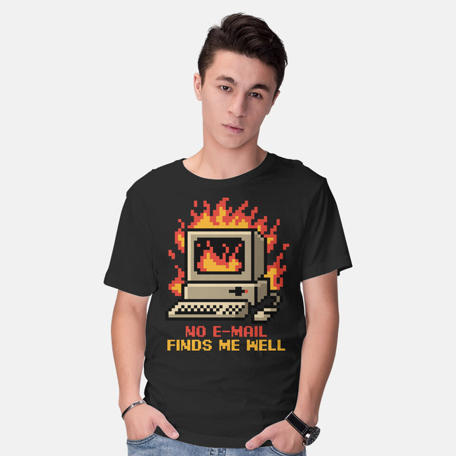 Pixel Email Fire Computer-Mens-Basic-Tee-Studio Mootant