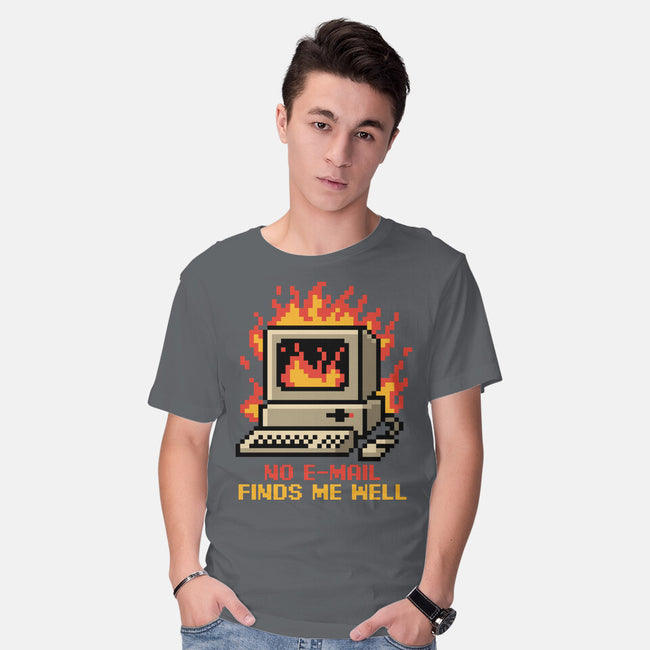 Pixel Email Fire Computer-Mens-Basic-Tee-Studio Mootant