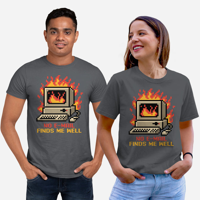 Pixel Email Fire Computer-Unisex-Basic-Tee-Studio Mootant