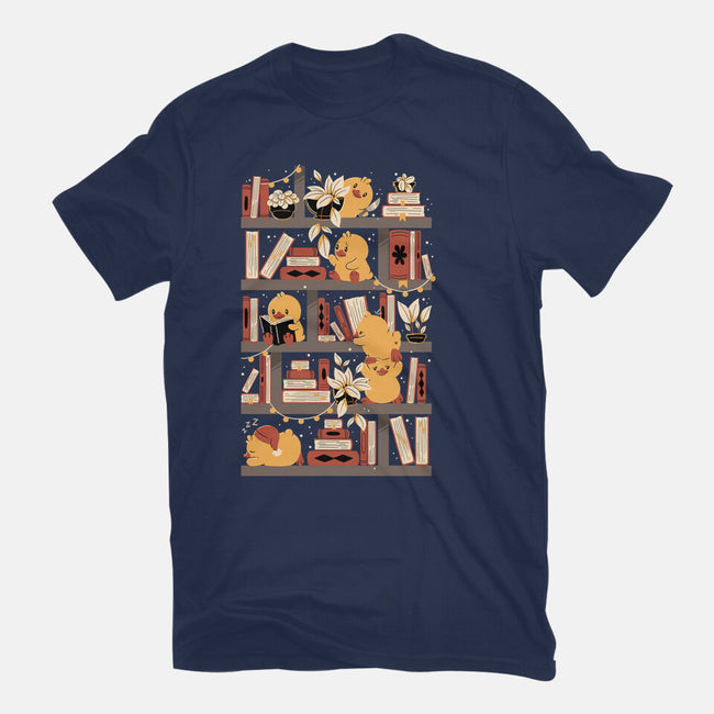Kawaii Duck Library-Unisex-Basic-Tee-tobefonseca