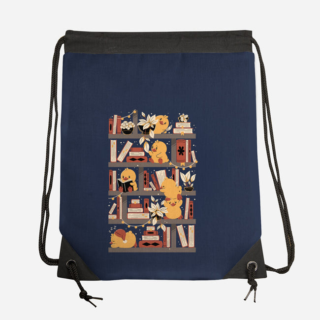 Kawaii Duck Library-None-Drawstring-Bag-tobefonseca
