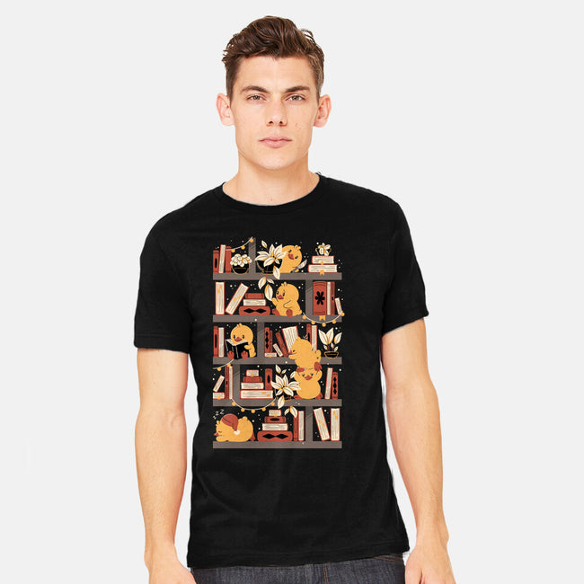 Kawaii Duck Library-Mens-Heavyweight-Tee-tobefonseca