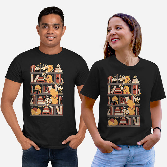 Kawaii Duck Library-Unisex-Basic-Tee-tobefonseca