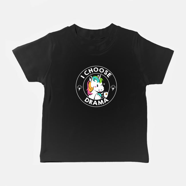 I Choose Drama Kawaii Unicorn-Baby-Basic-Tee-tobefonseca