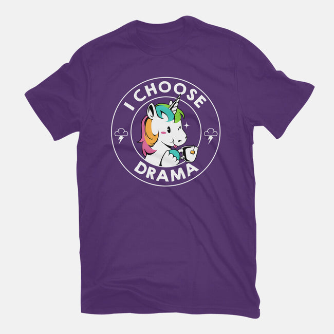 I Choose Drama Kawaii Unicorn-Mens-Premium-Tee-tobefonseca