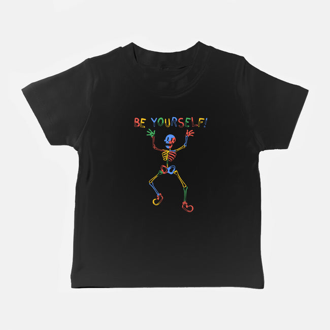 Colorful Skeleton Be Yourself-Baby-Basic-Tee-tobefonseca
