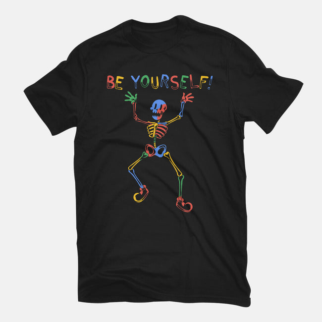 Colorful Skeleton Be Yourself-Mens-Heavyweight-Tee-tobefonseca