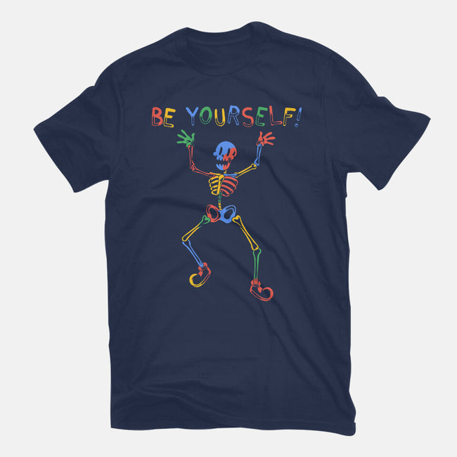 Colorful Skeleton Be Yourself-Unisex-Basic-Tee-tobefonseca