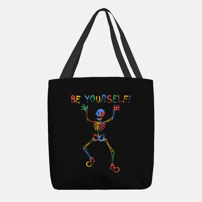 Colorful Skeleton Be Yourself-None-Basic Tote-Bag-tobefonseca