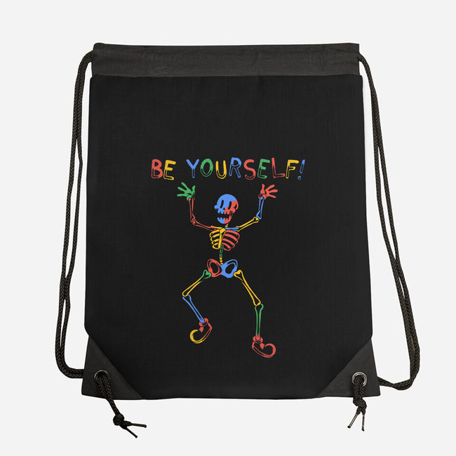 Colorful Skeleton Be Yourself-None-Drawstring-Bag-tobefonseca