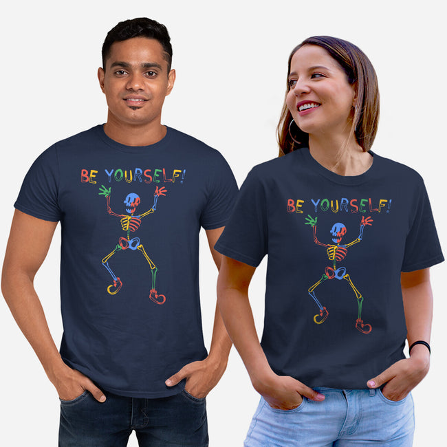 Colorful Skeleton Be Yourself-Unisex-Basic-Tee-tobefonseca