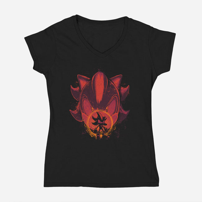 Dark Thunder-Womens-V-Neck-Tee-Gleydson Barboza