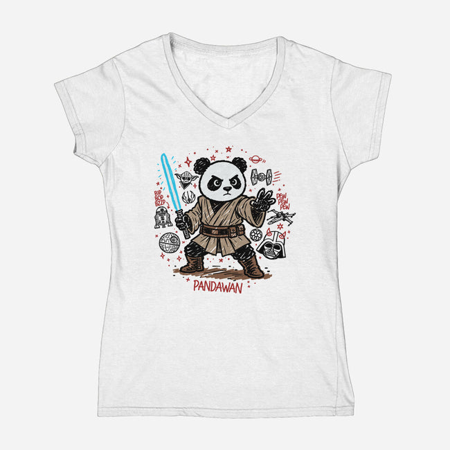 Pandawan-Womens-V-Neck-Tee-Popnotic