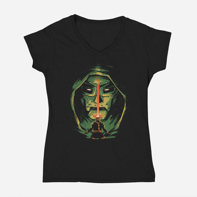 Dooms Day-Womens-V-Neck-Tee-Gleydson Barboza