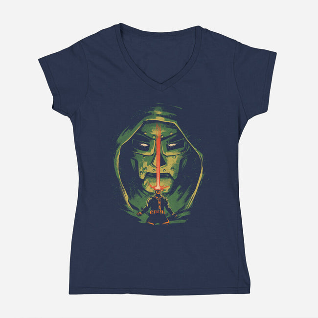 Dooms Day-Womens-V-Neck-Tee-Gleydson Barboza