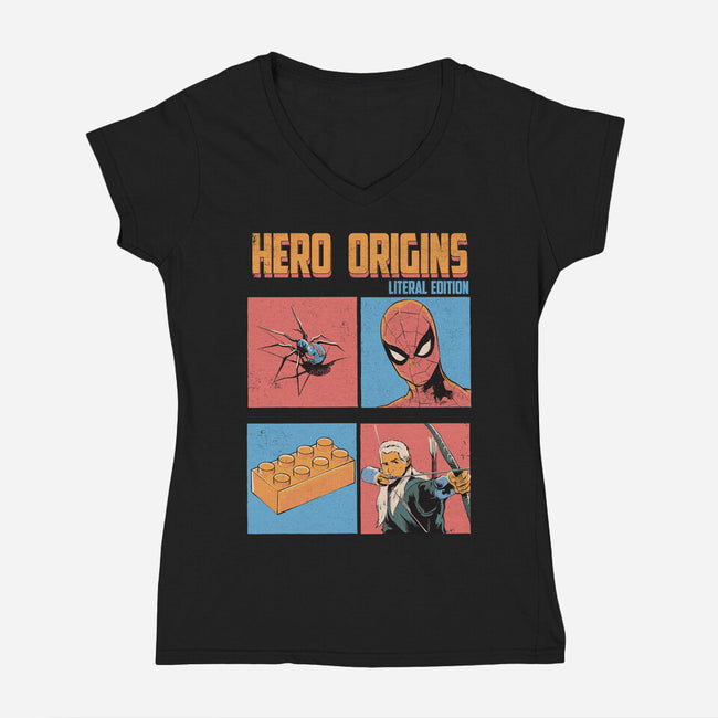 Hero Origins-Womens-V-Neck-Tee-Gleydson Barboza