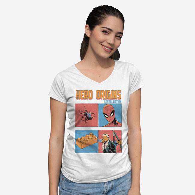 Hero Origins-Womens-V-Neck-Tee-Gleydson Barboza