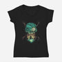 Spooky Ship-Womens-V-Neck-Tee-zascanauta