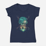 Spooky Ship-Womens-V-Neck-Tee-zascanauta