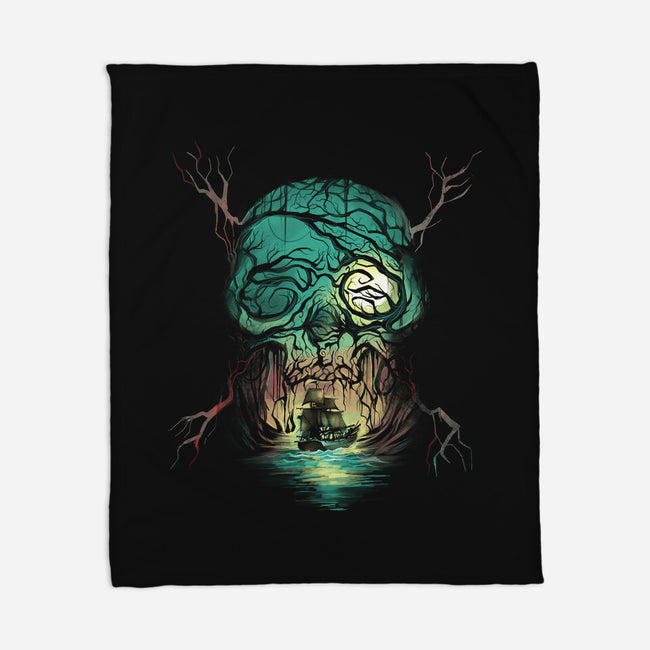 Spooky Ship-None-Fleece-Blanket-zascanauta