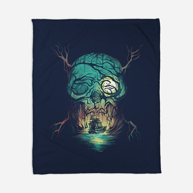 Spooky Ship-None-Fleece-Blanket-zascanauta
