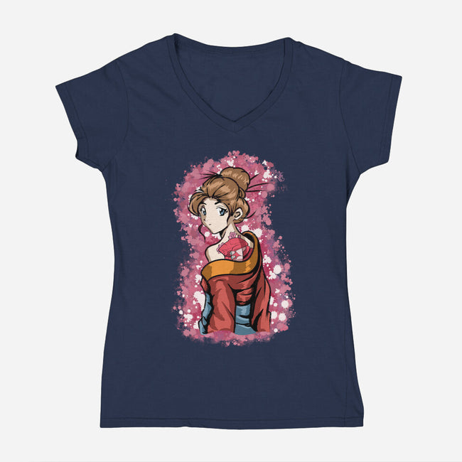 Look My Tattoo-Womens-V-Neck-Tee-nickzzarto