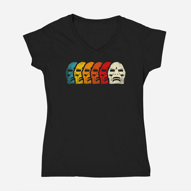 Vintage Doctor-Womens-V-Neck-Tee-rocketman_art